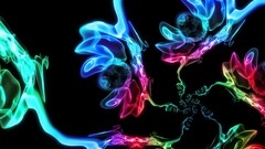 Smoke abstract black background multicolor