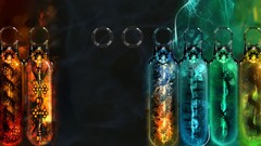 Smoke abstract colors bottles artwork