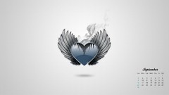 Smoke abstract wings Hearts Calendar