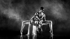 Smoke ballet dancing ballerina dancers grayscale ballerinas