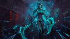 Smoke blade armor arrows Swords skulls masks spears black hair 