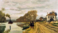 Smoke Boats paintings impressionism houses rivers guard Claude 