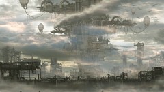 Smoke gas Balloons zombies dystopia industrial plants