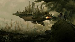 Smoke Islands steampunk flying buildings science fiction 