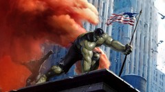Smoke marvel American Flag buildings marvel comics Hulk (comic 