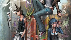 Smoke paintings drinks can drawings streets phones 