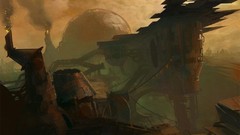 Smoke science fiction cityscapes artwork digital art futuristic