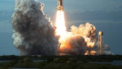 Smoke space shuttle launch