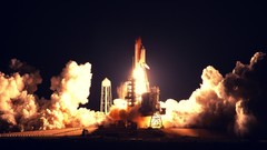 Smoke space shuttle Liftoff