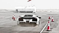 Smoke track dust cars Lamborghini