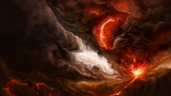 Smoke Volcanoes lava digital art
