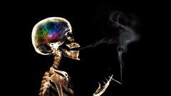 Smoking abstract marijuana skeletons