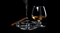Smoking alcohol drinks cigars