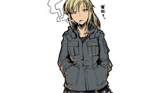 Smoking anime girls Simple Background