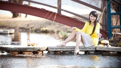 Smoking asians models black hair Korean Cha Seon Hwa