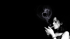 Smoking girl smoke heart