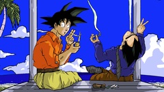 Smoking vegeta marijuana goku