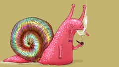 Snails funny smoking minimalistic