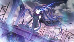 Snakes blue hair anime girls blue eyes black rock shooter soft 