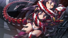 Snakes blush anime girls yellow eyes tails original characters 