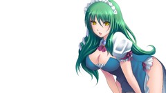 Snakes dress tray white background blush long hair anime girls 