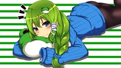 Snakes Frogs stripes pillows blush smiling long hair anime 