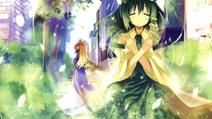 Snakes hats blondes closed eyes flower petals ponytails kochiya 