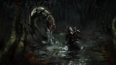 Snakes mythology fantasy art Joermungandr