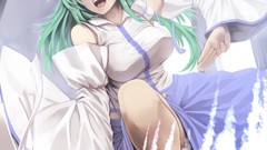 Snakes socks staff action skirts long hair anime girls brown 