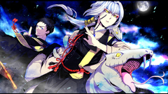 Snakes white hair anime girls blue eyes yellow eyes