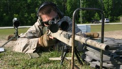 Snipers US Marines Corps sniper rifles USMC M40A5 marpat Peltor 
