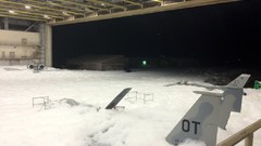 Snow Aircraft hangar f-15 eagle f-16 fighting falcon A-10 