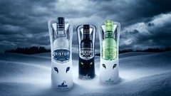Snow alcohol blue background drinks vodka liquor