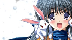 Snow Animals white white background studio anime girls Bunnies 