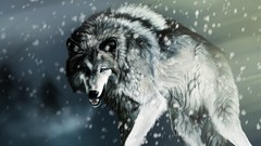 Snow Animals Wolves Mammals artwork