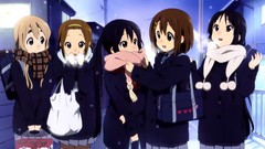 Snow Anime brown scarfs akiyama mio k - on seifuku black hair 