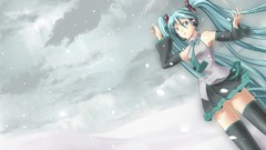 Snow Anime hatsune miku vocaloid twintails