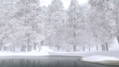 Snow artwork frozen lake