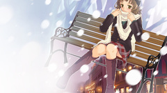 Snow bench artwork Anime