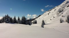 Snow blue Mountains white