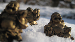 Snow Buddha figurines