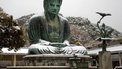 Snow Buddha sculptures buddhism