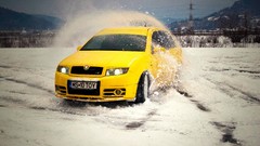 Snow cars Drift romania fabia