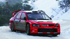 Snow cars Mitsubishi rally cars