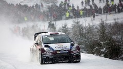 Snow cars rally races Ford Fiesta WRC