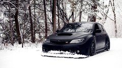 Snow cars Subaru subaru impreza wrx sti black cars