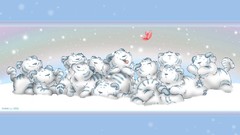 Snow cats Kittens Butterflies