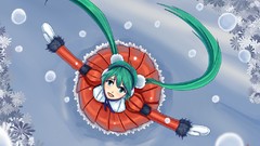 Snow Christmas anime girls hatsune miku vocaloid twintails