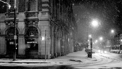 Snow cityscapes architecture grayscale
