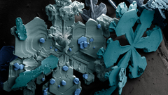 Snow crystals high